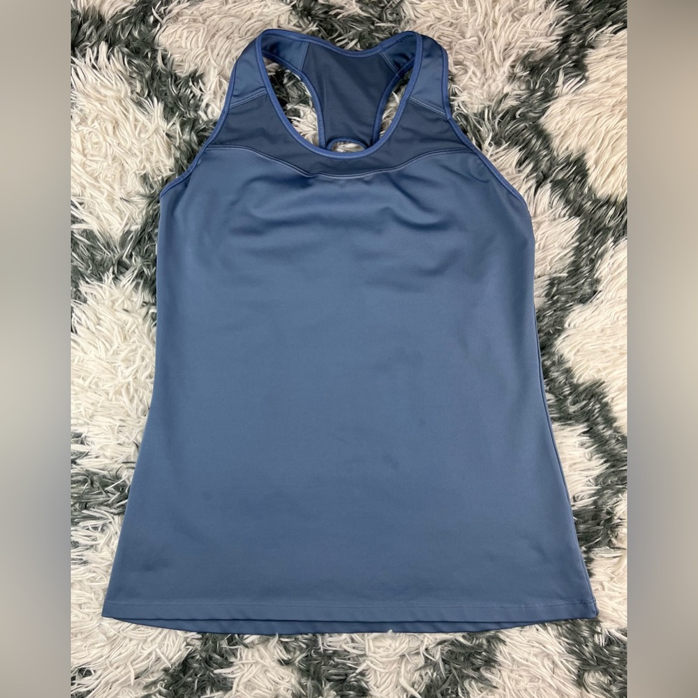 Athleta Women's Spiral Support Tank Top Built in Bra Blue Size LT